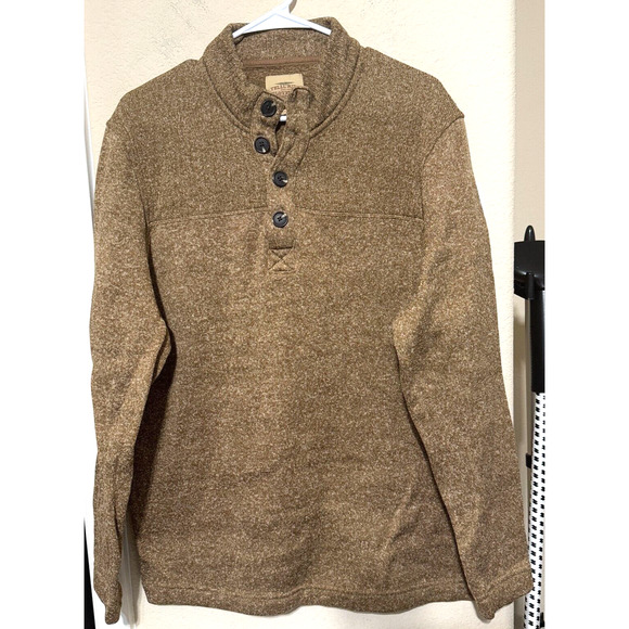 Telluride Clothing Co Sweater Tan 1/4 Button Pullover Mens Size XXL fleece warm - Picture 1 of 5